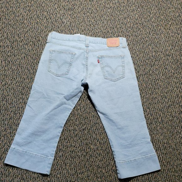 Vintage Levi's Low Slouch Denim Capri's Size 9 Pale Blue Denim - Picture 9 of 15